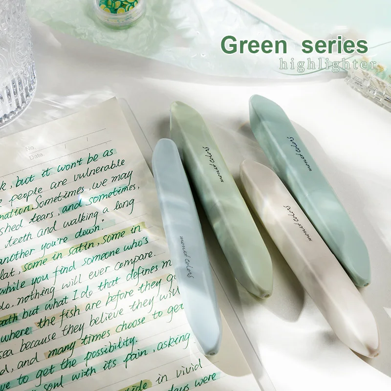 New Popularity Gift Box Eye Protection Student Ledger Key Round Marker Pen Drawing Pen Candy Color 4 Piece Set Highlighter Pen