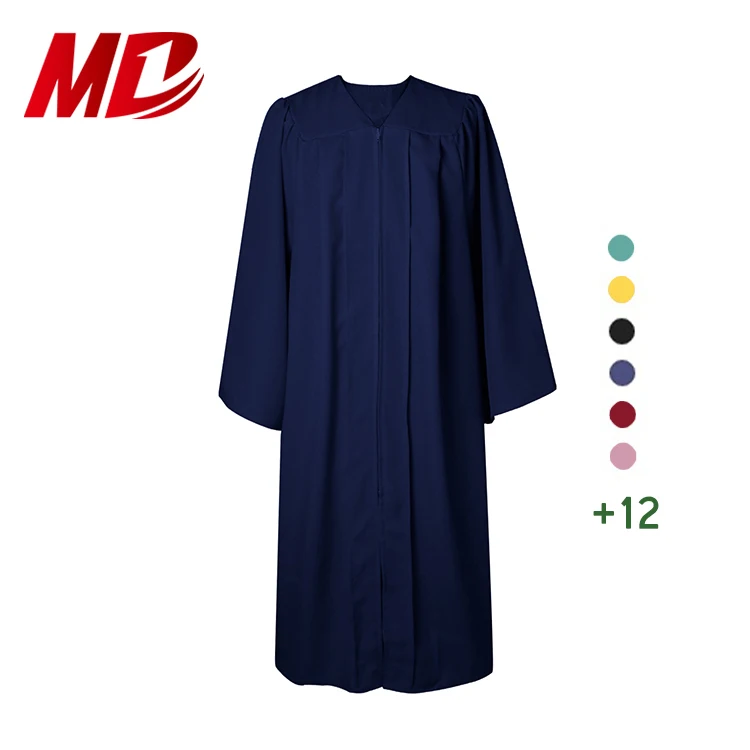 Custom Navy Blue Matte Cheap Adult Graduation Gown