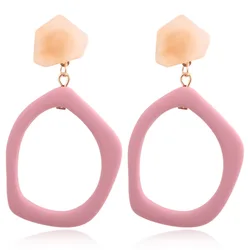 Female Jewelry Temperament Statement Irregular Acrylic Dangle Earrings Acetic Acetate Board Geometric Acrylic Drop Earrings