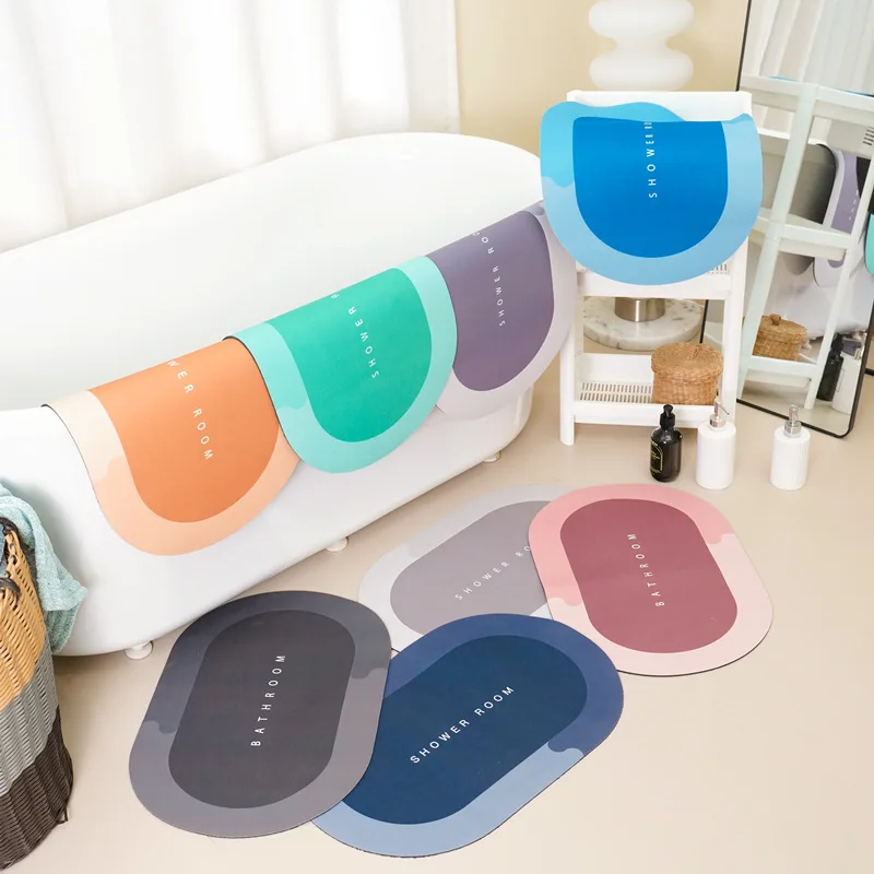 YXHT Super Absorbent Bath Mat Quick Drying Bathroom Rug Non-slip Entrance Doormat Toilet Carpet Bathroom Bath Anti Slip Mat