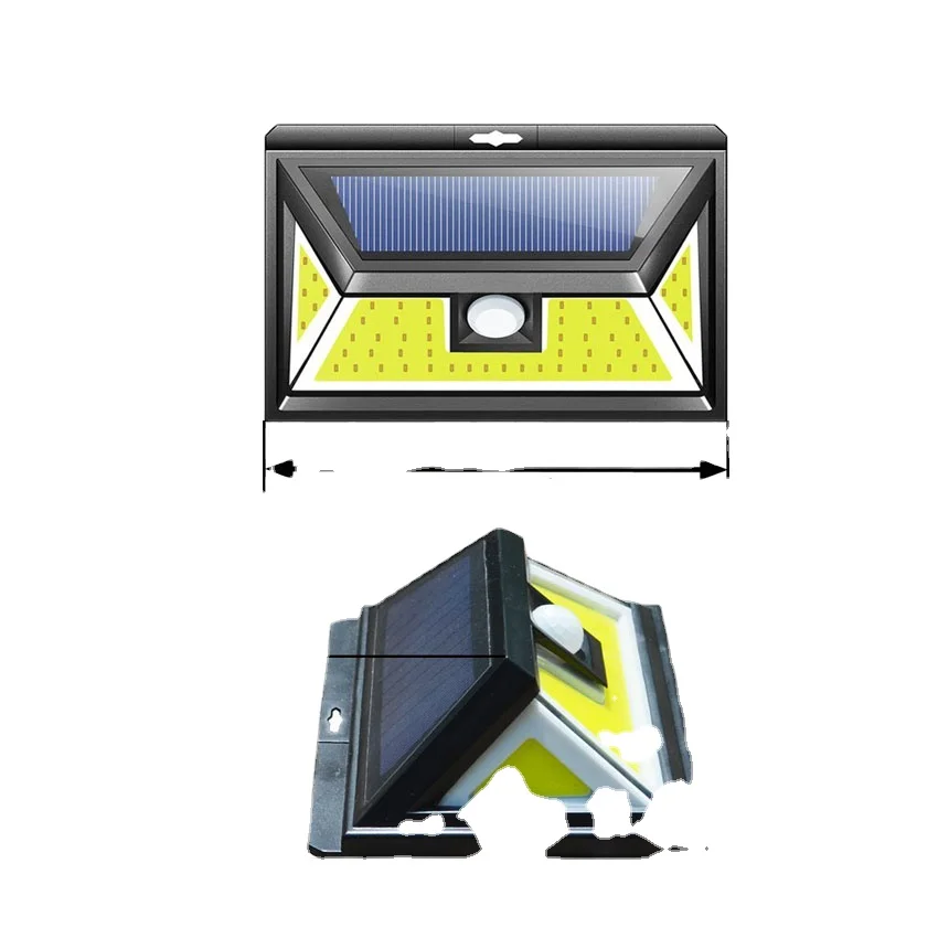 Солнечный COB датчик света на открытом воздухе 3-стороннее освещение широкий угол освещения на солнечных батареях датчик движения супер яркий свет