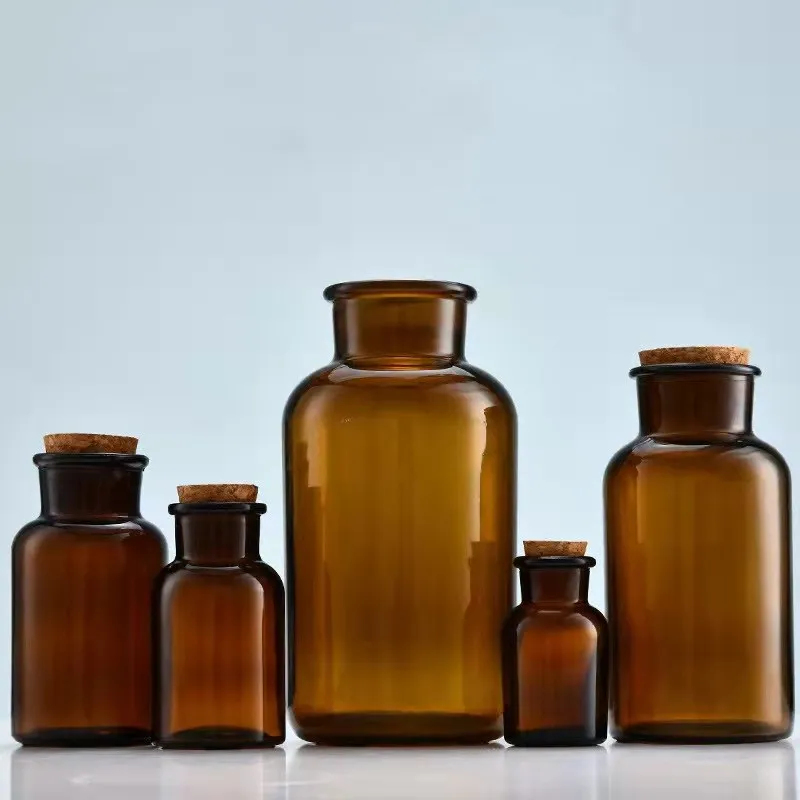 Пустой Янтарный стеклянный лабораторный фармацевтический химический реагент стеклянная бутылка банка 30 мл 60 125 250 50
