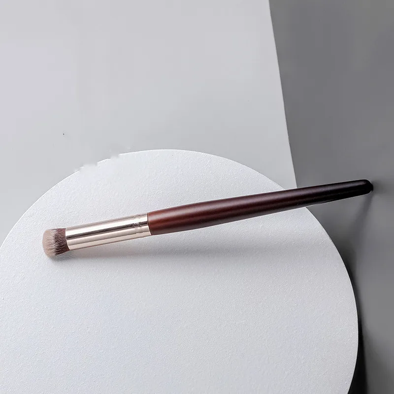 Simple Brown Portable Rayon Hair Professional Makeup Brush Single Ultra Soft Skin Friendly Soft Customizable Logo