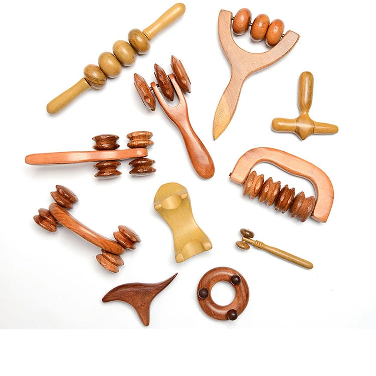 factory customized natural wood  massage kit neck massage massager products