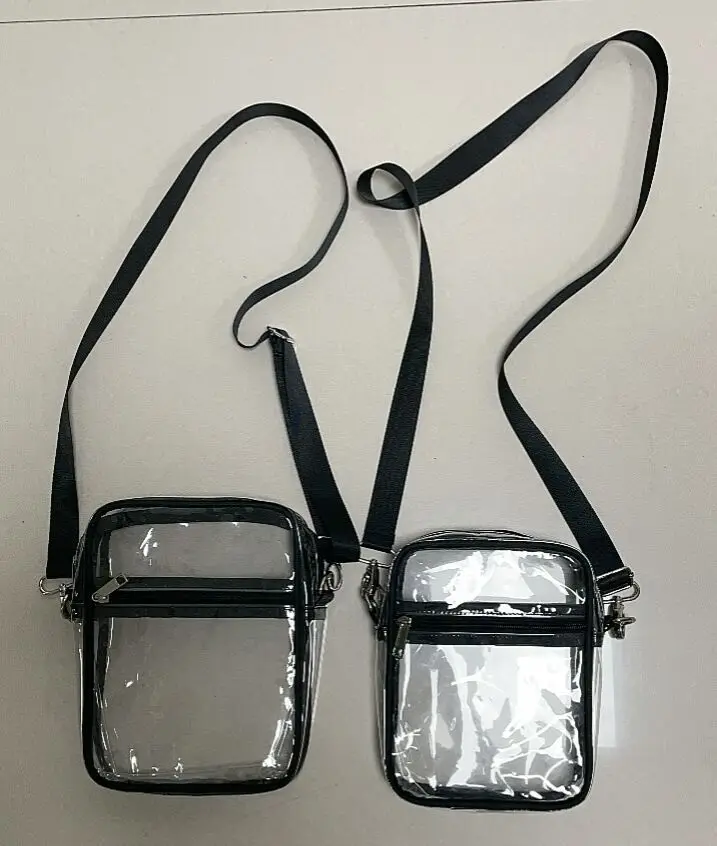 Custom Logo Clear Crossbody Shoulder Bag Purse Clear Bag Stadium Approved with Front Pocket for Concerts Sports Festivals