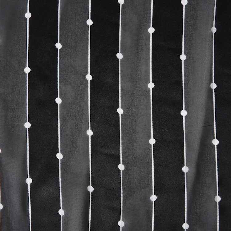 Latest shiny printed silk chiffon fabric with striped dots design for dresses shirts in stock wholesale