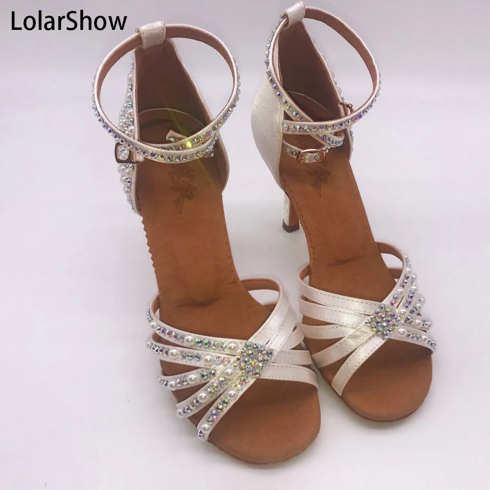 
Women Professional Dancing Shoes Ballroom Dane Shoes For Women Rhinestone Salsa Dance Shoes 