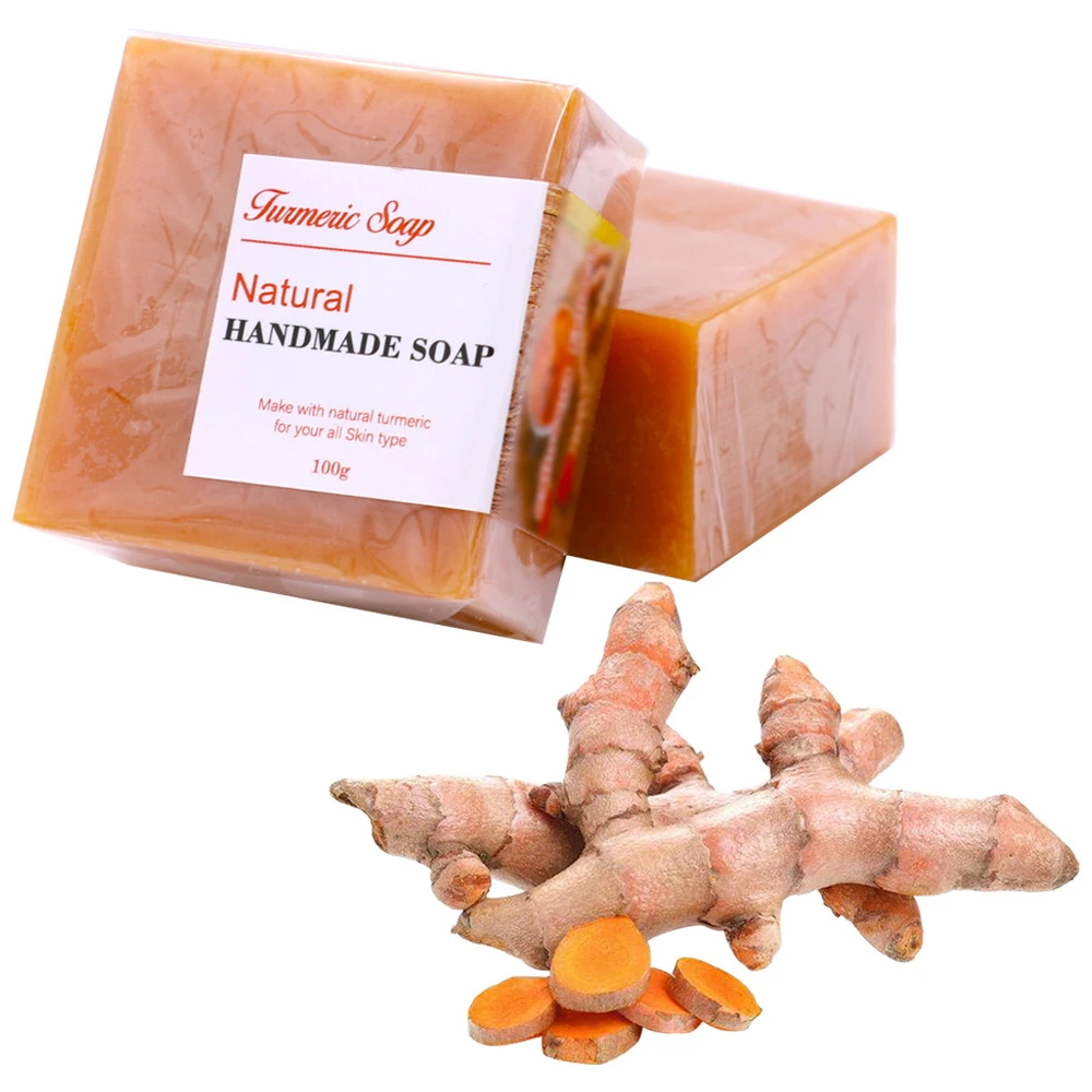 
Natural Handmade Soap Make with Natural Turmeric for All Skin Type Bath Gift Set Cleansing Body Bath Soap 