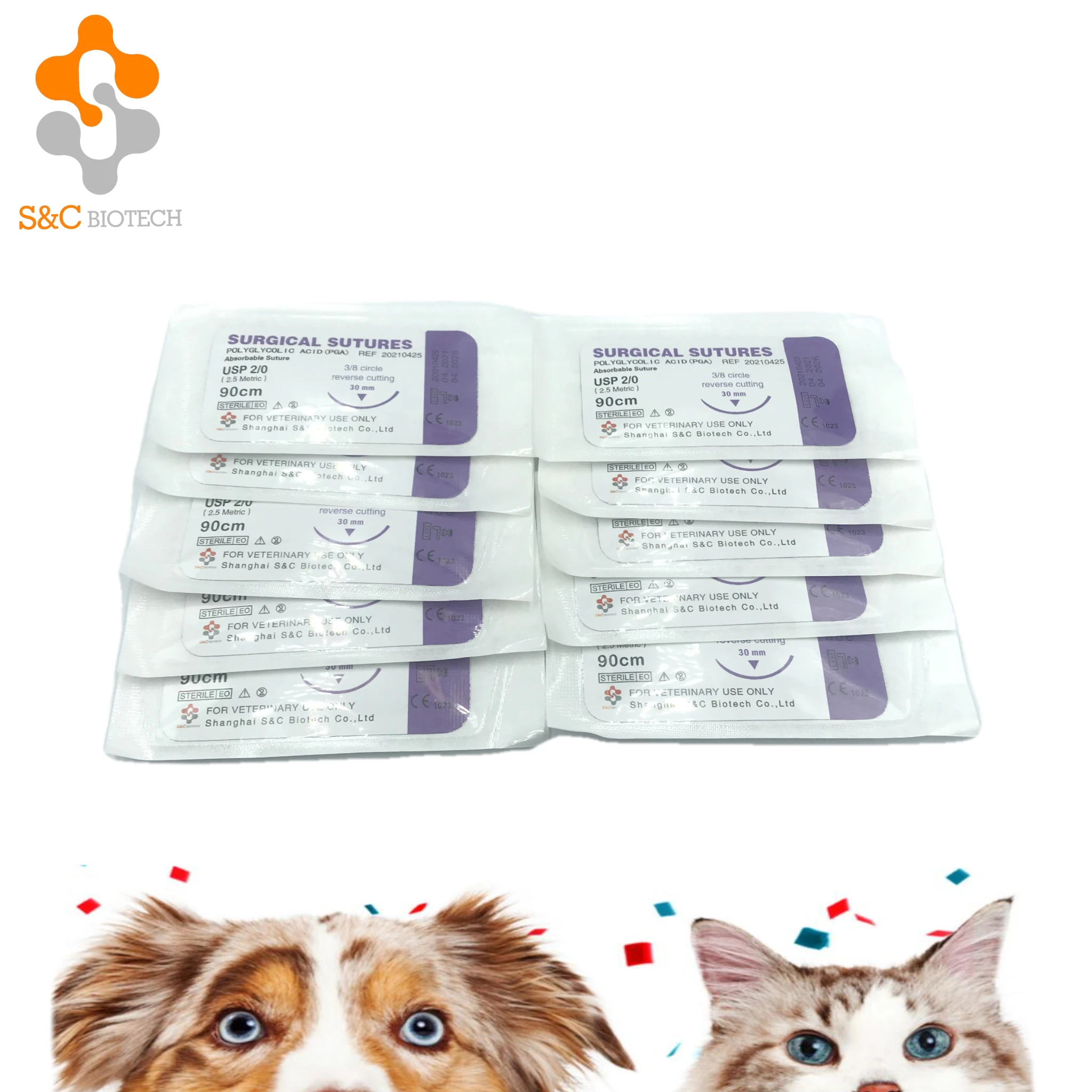 
surgical suture thread Medical disposable absorbable Polyglactin veterinary sutures manufacturer 