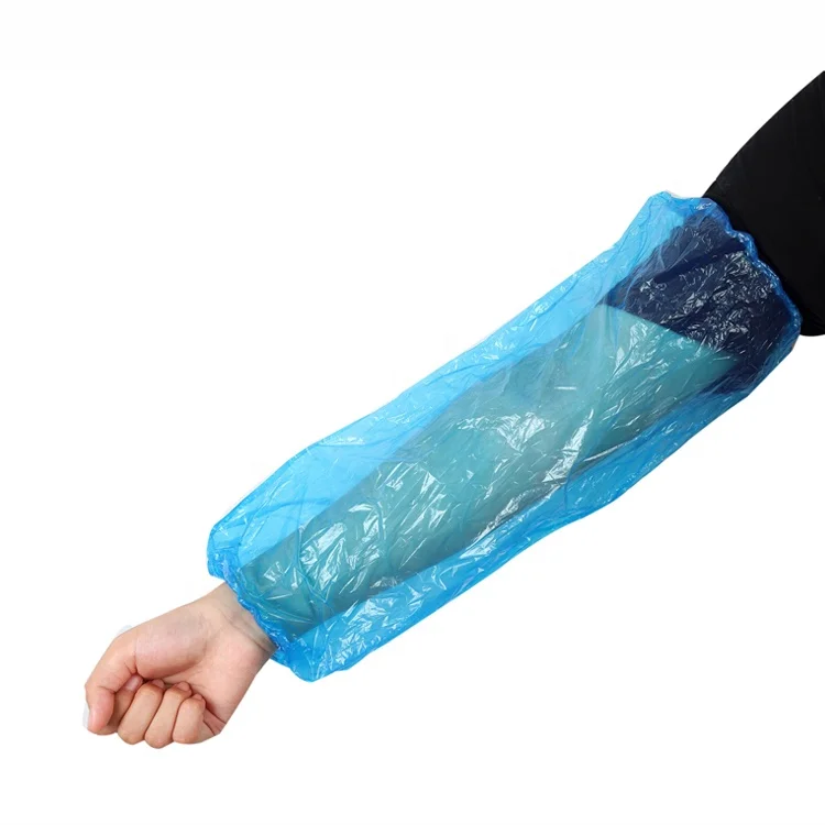 Arm Disposable Pe Sleeve Cover Polyethylene Ldpe Plastic OEM Customized Waterproof Blue Machine Made Personal Protection