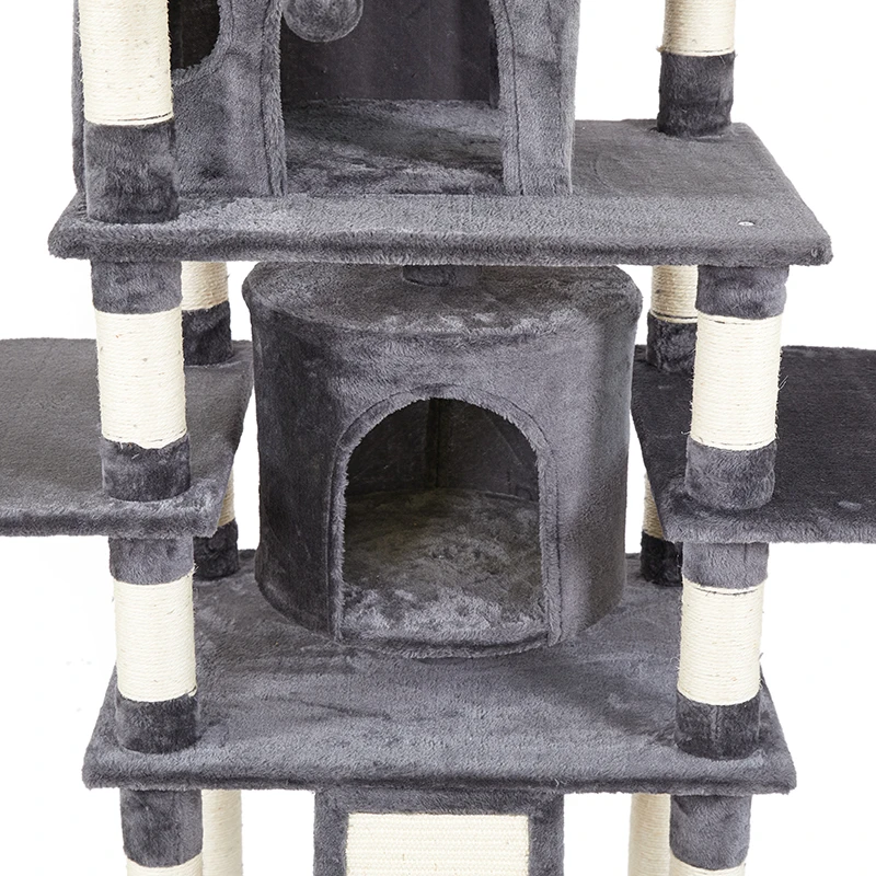 Basics Cat Tower with Hammock and Scratching Posts for Indoor Cats