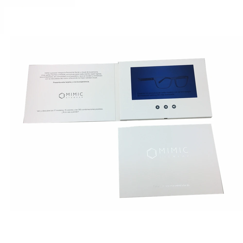 Custom 7-Inch LCD Digital Video Player Brochure for Marketing & Advertising Business Gift Card