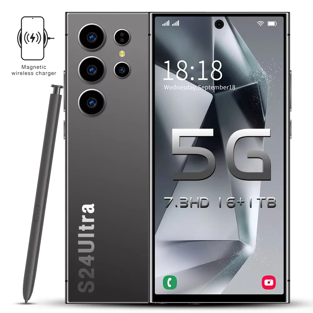 Samsung S24 Ultra 6.8 Inch Android 13.0 Phone Factory Price HD Screen LTE Cellular English 16GB+1TB 72+108MP 5G Mobile Phone
