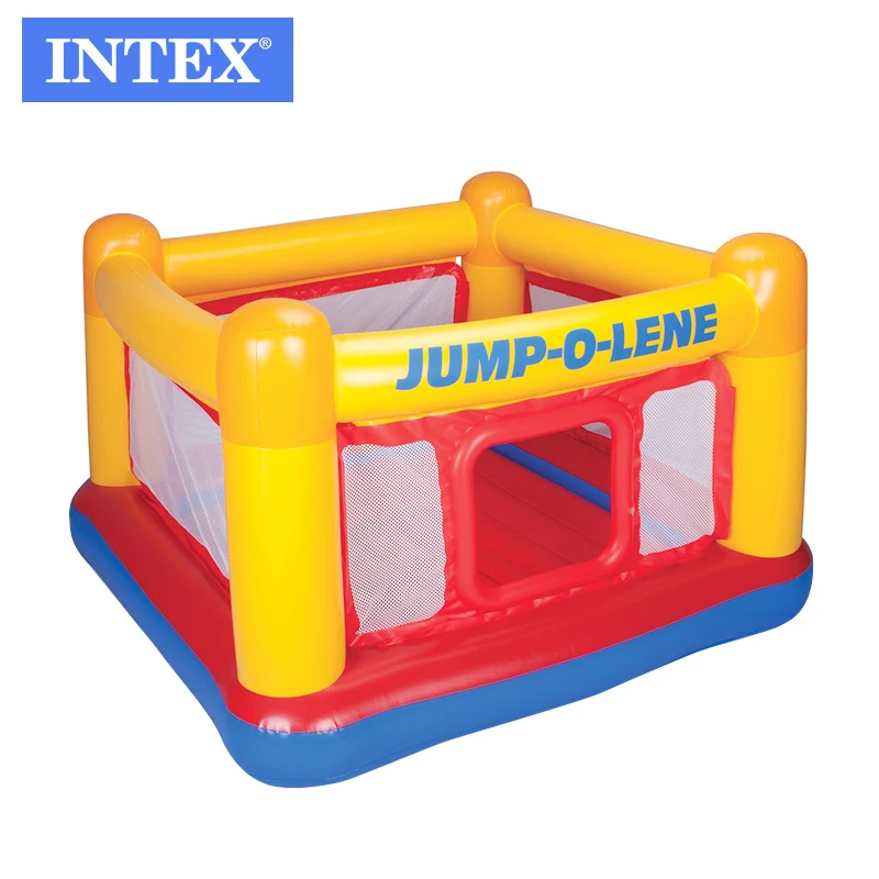 INTEX48260Inflatable Bounce House Indoor And Outdoor Square Children Toddler Jumping Game Room