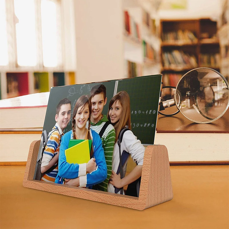 A4A5A6 Acrylic Wooden Menu Card Holder Table Card Holder Postcard Photo Picture Display Stand