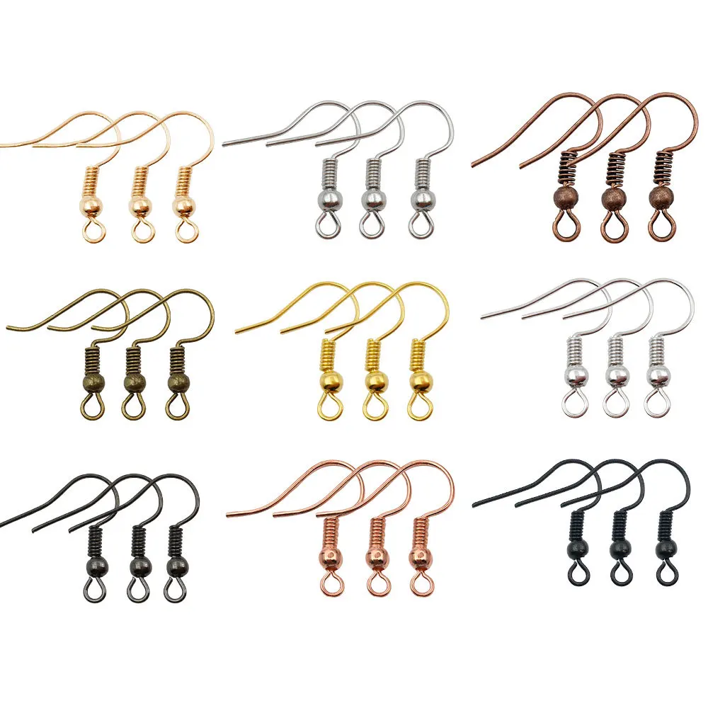 Cheap 100pcs/Bag Earrings Hooks Clasps Hypoallergenic Anti Allergy Earwire Jewelry Findings DIY Earrings Making Accessories