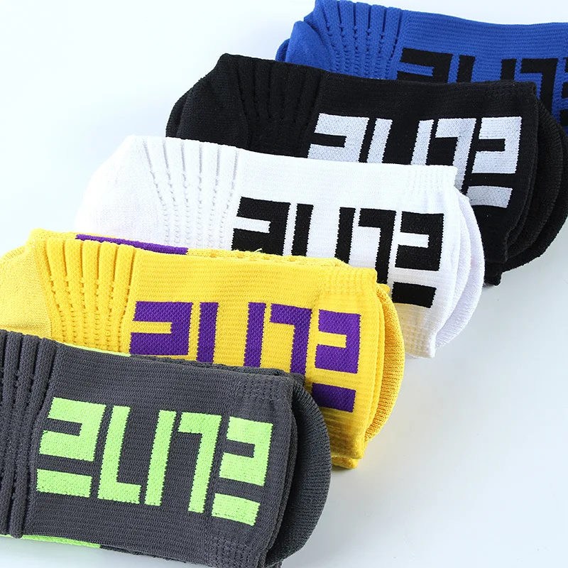 new men elite socks low moq custom logo letter basketball riding running terry loop thickening anti-slip sports socks