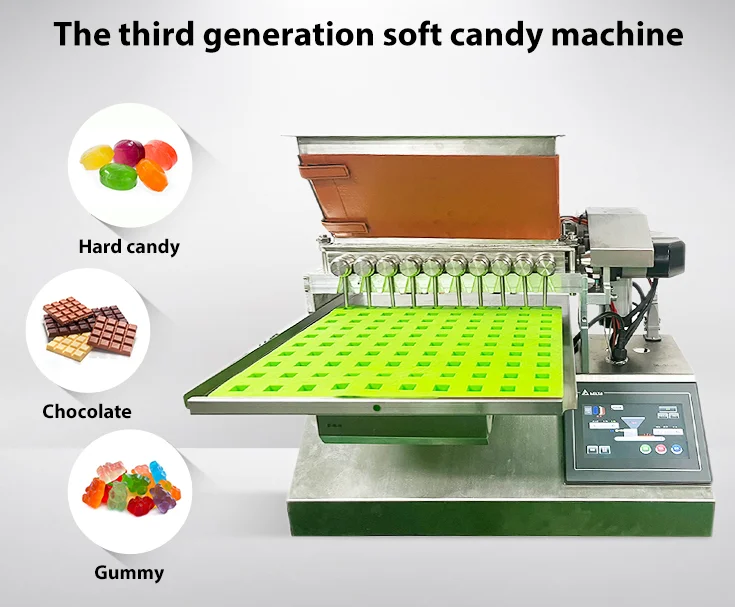 LST Newest design big 12L Hopper Automatic Desktop Chocolate Gummy Jelly Hard Candy Long Bar Depositing machine