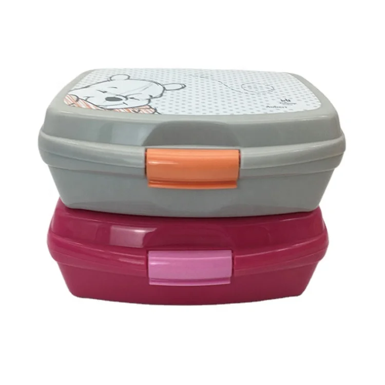 Fashion hard plastic lunch box for kids with locks pp bpa free