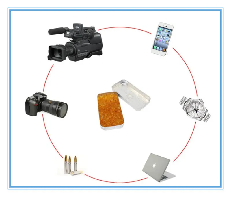 2024 Hot Sale Orange Silica Gel Desiccant Tin Box Indicating silica gel desiccant solid