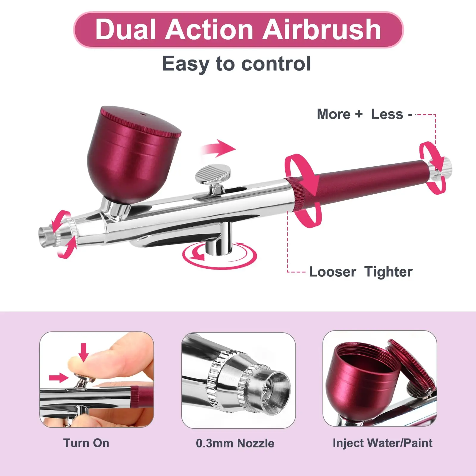 Portable Oxygen Syringe Cosmetic Device 0.3mm Spout