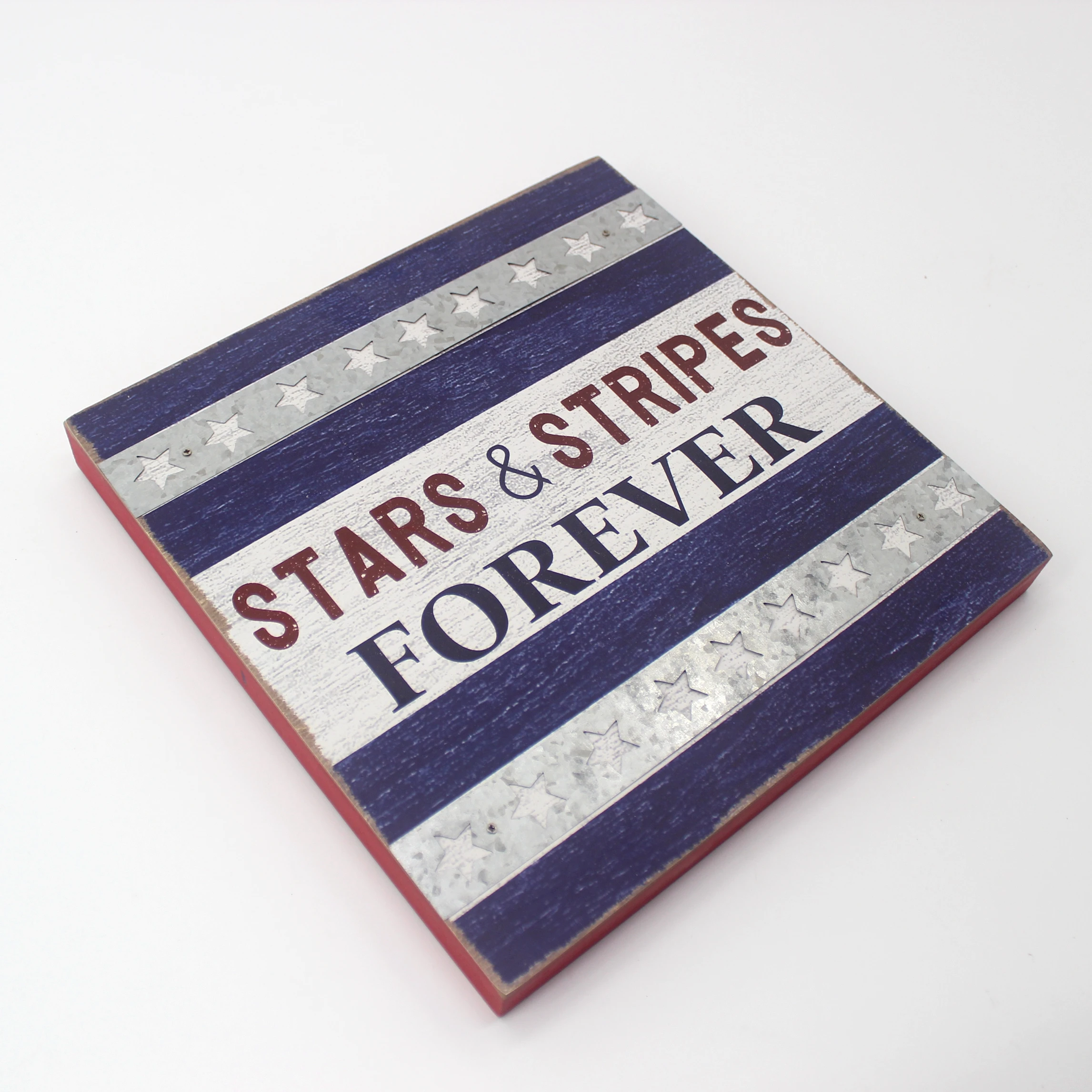 
Stars & Stripes Forever wholesale mdf wall mounted wooden sign wall decor mdf 