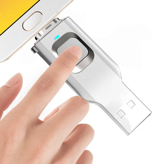 64GB 128gb 256GB 512gb usb 3.0 type c otg fingerprint 2 in one otg encrypted usb flash drives lock fingerprint usb flash drive