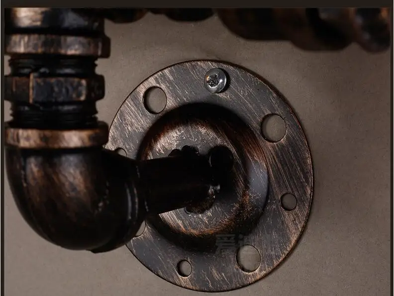 Настенный светильник в стиле стимпанк, старинное железное Бра с 2 насадками в стиле индастриал, декоративные кухонные осветительные приборы для водопроводной трубы