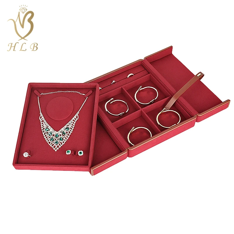 Factory custom wedding gifts box luxury necklace jewelry packaging box full set with unique fancy style