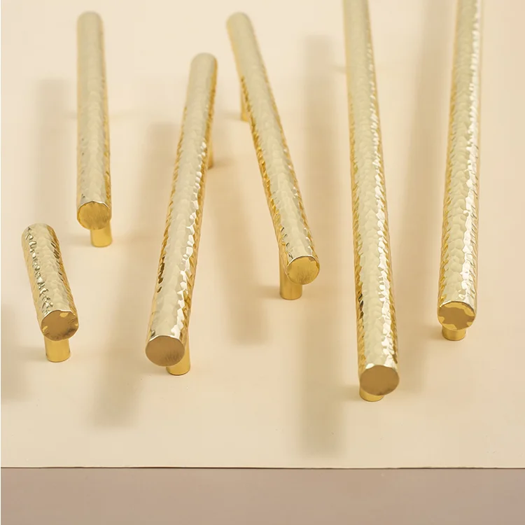 Чистая твердая латунная круглая кованая мебельная выдвижная ручка