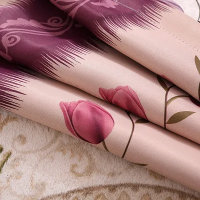 Polyester Flower Design Printing Blackout Fabric Window Curtain latest curtain fashion designs curtain fabric