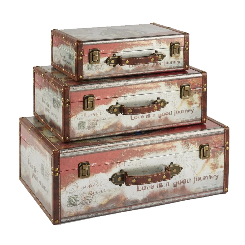 Handmade decorative box wholesale antique wooden suitcase