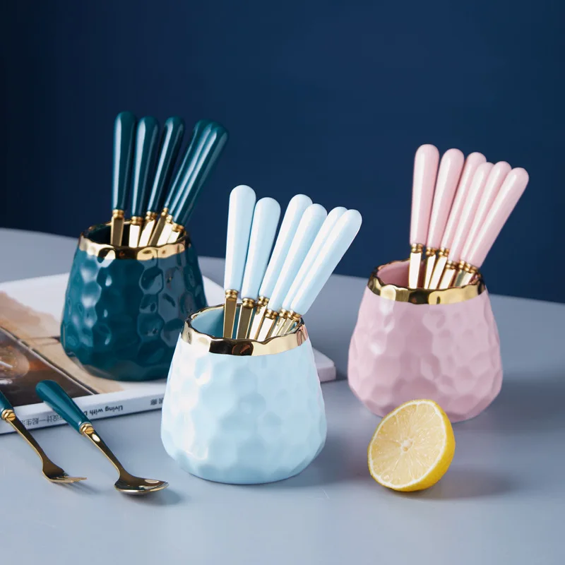 New Arrival Hot Selling Kitchen Ceramic Storage Container Suitable for Placing Knives Forks And Other Tableware Small