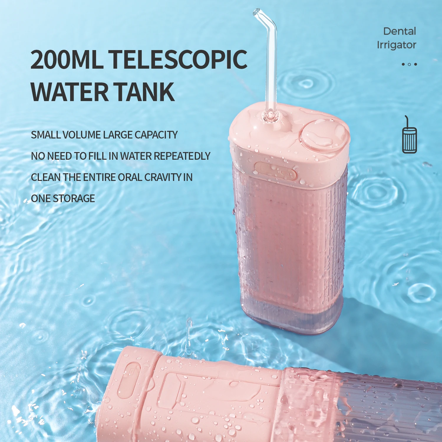 Портативный ирригатор для полости рта с 4 насадками