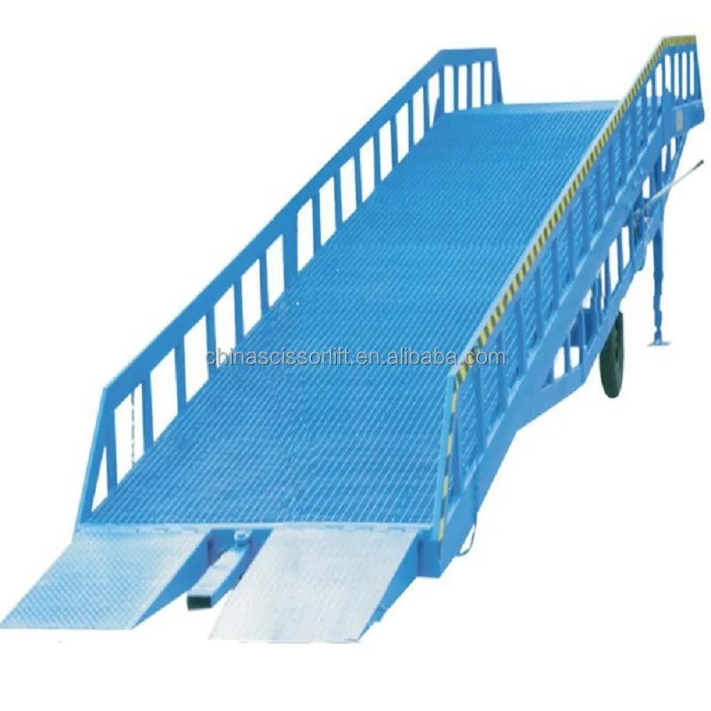 Port Transportation Towed Mobile Hydraulic Movable Dock Ramp For Container Tractor Forklift Landing Dock Yard Ramp