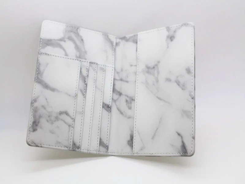 Amazon Hot Selling custom logo marble pattern PU leather RFID blocking passport holder