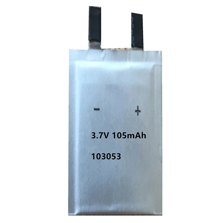 Thin Battery 103053 thin battery 3.7V rechargeable battery 105mAh thickness 1.05mm