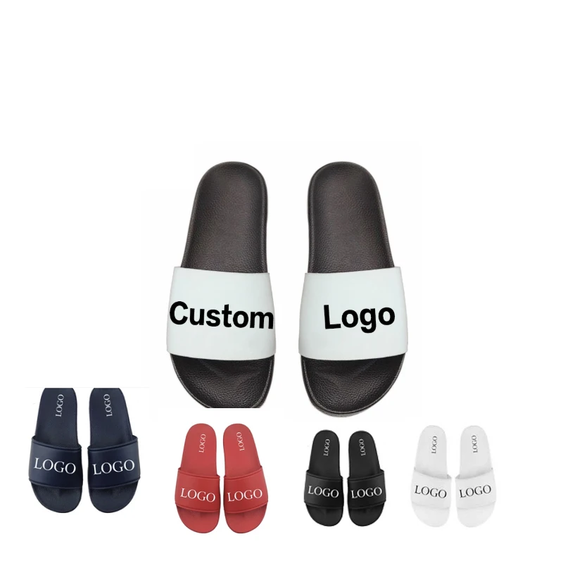 
Unisex customized logo service PVC Sliders Footwear Slippers For Men custom slider sandals 