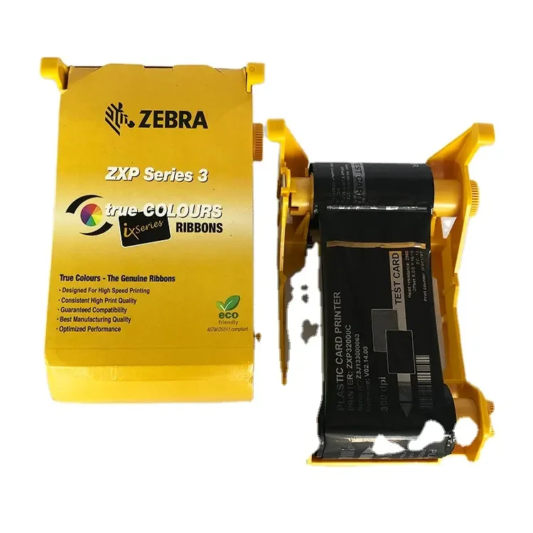 Genuine Zebra ZXP Series 3 Plastic PVC ID Card Printer 800033-340 280prints YMCKO Color Printer Ribbon