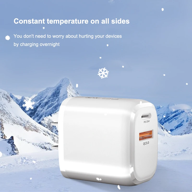 PD 20 Вт быстрое зарядное устройство с двумя портами QC 3,0 быстрый Usb заря