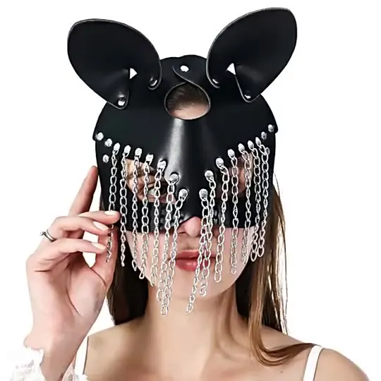 9 styles punk style personalized chain leather animal mask for women Halloween party masquerade decoration
