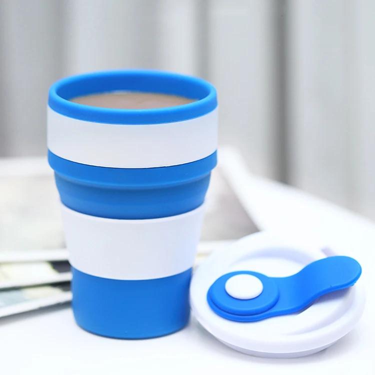 Recycled Compostable Pink Water Cup Biodegradable Big Bio Silicone Folding Sippy Thermal Coffee Espresso Travel Cup