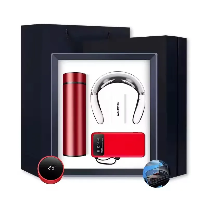 3 в 1 вакуумная колба для шеи массажер Power bank с подставкой телефона Роскошный деловой приветственный набор