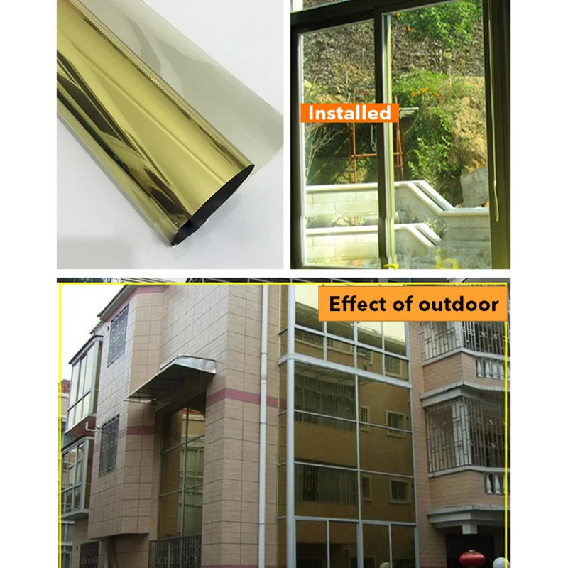 HANYA Glass Film One-way Perspective Home Balcony Kitchen Sun Protection Privacy Shield Thermal Insulation Film Glass Stickers