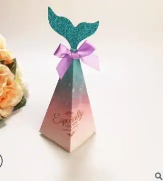 OurWarm Under the Sea Party Candy Boxes Little Mermaid Party Supplies Theme Mermaid DIY Gift Box Birthday Party Decorations Kids