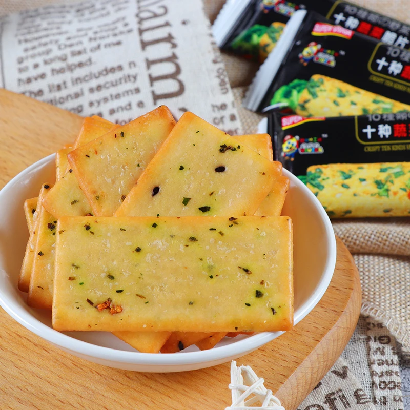 Wholesale Custom Private Label Halal 10 Snack Vegetable Thin Digestive Cracker Biscuit From China