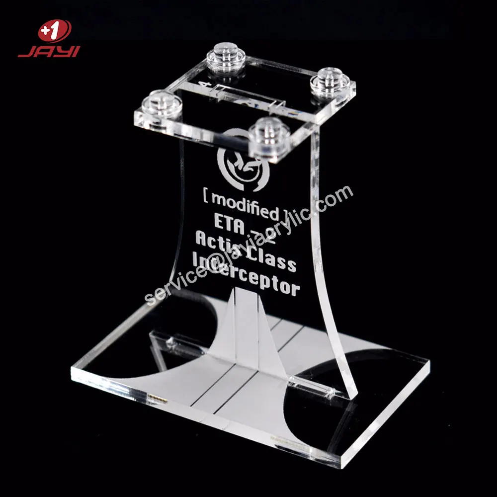 JAYI Wholesale Custom Transparent Laser Engraved Acrylic LEGO Compatible Display Stand for LEGO Star Wars