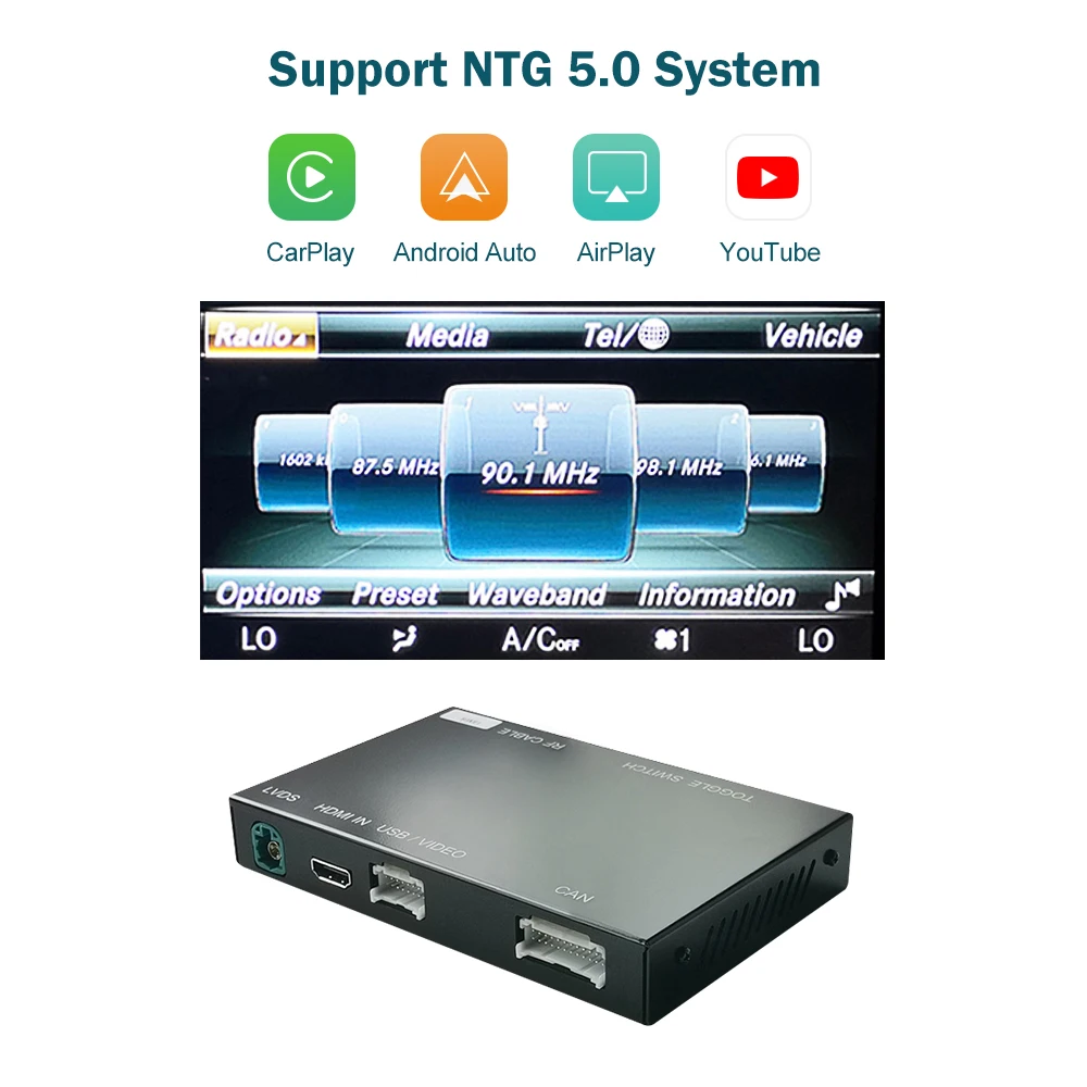 Road Top NTG5.0 Car Multimedia Wireless Carplay Android Auto Module for Mercedes Benz V-Class W447 2014-2018 Vito Viano