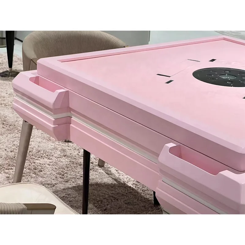 Chinese Manufacturer Fashion light luxury Electronic Automatic Custom macaron pink Mahjong table