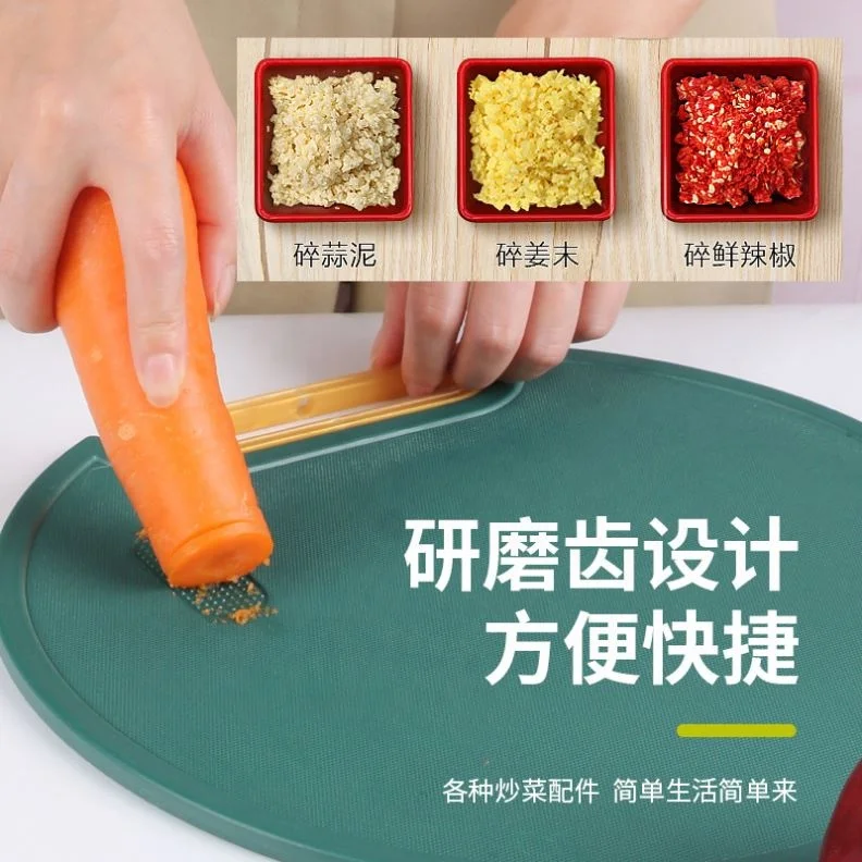 Wholesale Vertical Double-Sided And Mildew Proof Round Food Grade PE Chopping Board Green Cutting Board